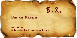 Berka Kinga névjegykártya