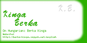 kinga berka business card